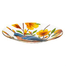 Cottage Garden Birdbath, Glass Bluebird Blossom, 18"