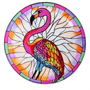 Palm Beach Birdbath, Stained Glass Flamingo Birdbath, 18"