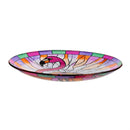Palm Beach Birdbath, Stained Glass Flamingo Birdbath, 18"