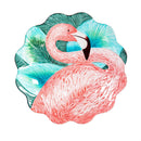 Palm Beach Birdbath, Flamingo Scalloped Edge Glass Birdbath, 18"