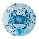 Blue Coastal Birdbath. Blue Crab Glass Birdbath, 18"