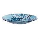 Blue Coastal Birdbath. Blue Crab Glass Birdbath, 18"