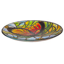Cottage Garden Birdbath, Stained Glass Butterfly Birdbath, 18"