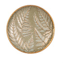 Cottage Garden Birdbath, Metal Embossed Fern with Stand 20.5"