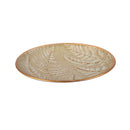 Cottage Garden Birdbath, Metal Embossed Fern with Stand 20.5"