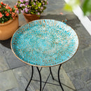 Cottage Garden Birdbath, Metal Aqua Mandala with Stand, 18.5"