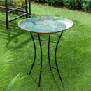 Cottage Garden Birdbath, Metal Aqua Mandala with Stand, 18.5"