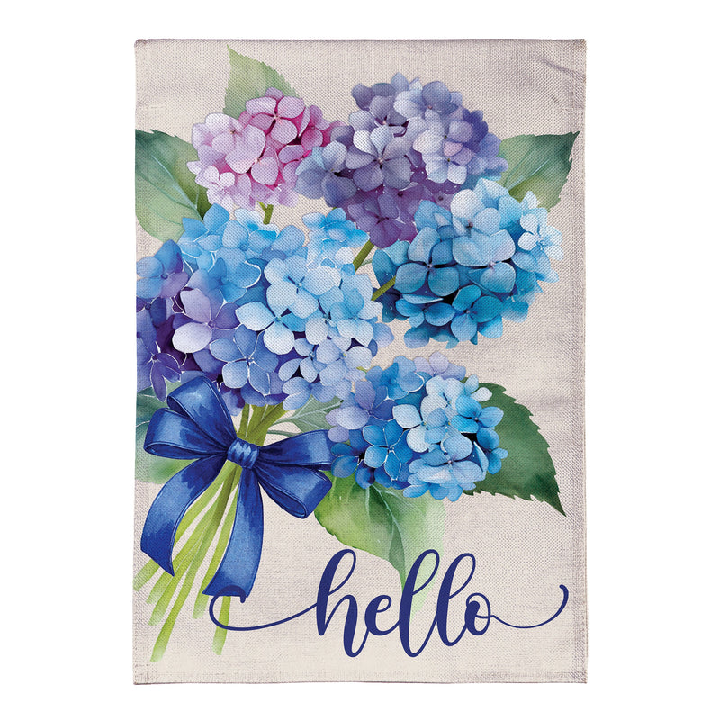 Hydrangea Bouquet Burlap Garden Flag