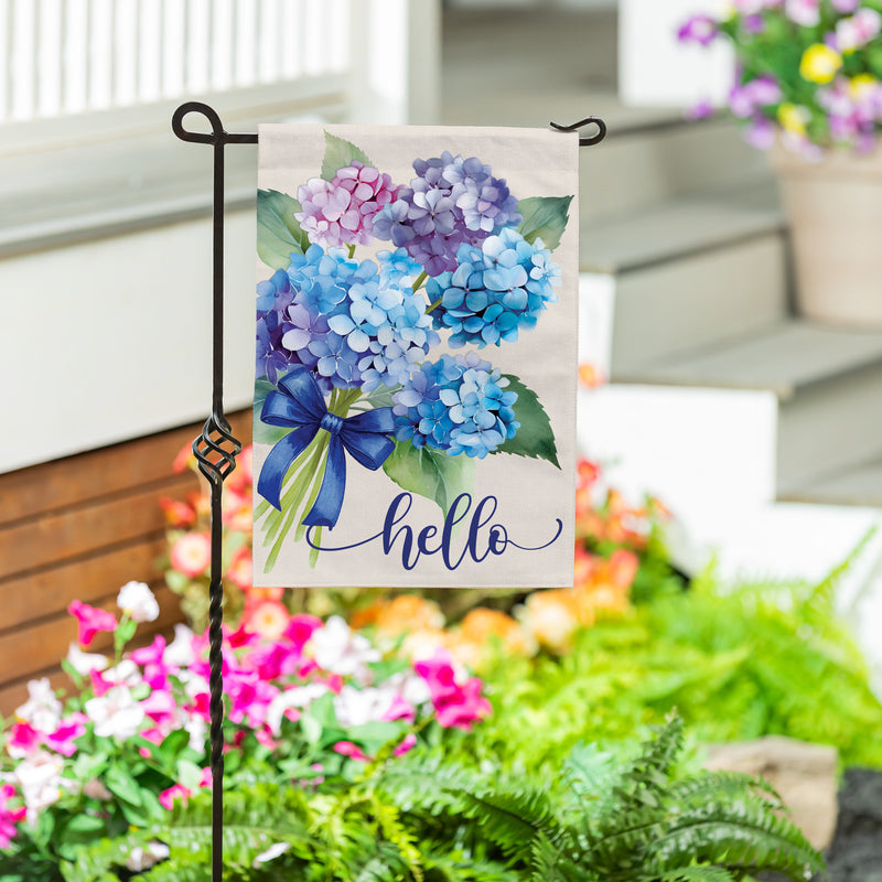 Hydrangea Bouquet Burlap Garden Flag