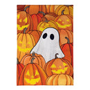 Pumpkin Patch Ghost Burlap Flag House