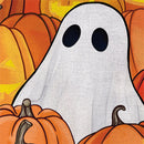 Pumpkin Patch Ghost Burlap Flag House