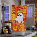 Pumpkin Patch Ghost Burlap Flag House