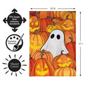 Pumpkin Patch Ghost Burlap Flag House