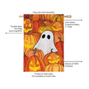 Pumpkin Patch Ghost Burlap Flag House