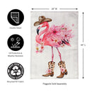 Western Flamingo Burlap House Flag