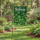 Clover Field Burlap Garden Flag Garden