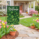 Clover Field Burlap Garden Flag Garden