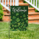 Clover Field Burlap Garden Flag Garden