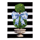 Topiary With Bow Burlap Garden Flag