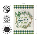 Home Sweet Home Greenery Wreath Burlap Flag Garden