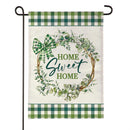 Home Sweet Home Greenery Wreath Burlap Flag Garden