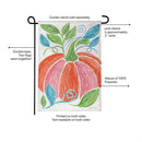 Fun Bright Pumpkin Burlap Flag Garden