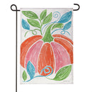 Fun Bright Pumpkin Burlap Flag Garden