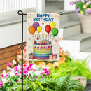 Happy Birthday Party Cake Burlap Flag Garden
