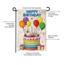 Happy Birthday Party Cake Burlap Flag Garden