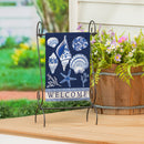 Chinoiserie Seashells Burlap Garden Flag
