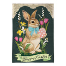 Vintage Easter Bunny Burlap Flag House