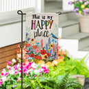 My Happy Place Burlap Flag Garden