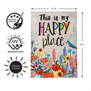 My Happy Place Burlap Flag Garden
