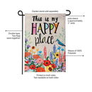 My Happy Place Burlap Flag Garden
