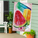 Summer Treats Burlap House Flag