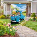 Blue Truck Fresh Market Burlap Garden Flag Garden