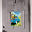 Blue Truck Fresh Market Burlap Garden Flag Garden