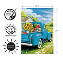 Blue Truck Fresh Market Burlap Garden Flag Garden