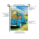 Blue Truck Fresh Market Burlap Garden Flag Garden