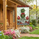 Bloom & Blossom Geranium Burlap Flag House