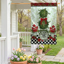 Bloom & Blossom Geranium Burlap Flag House