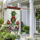 Bloom & Blossom Geranium Burlap Flag House