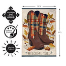 Fall Cowboy Boots Burlap Flag House