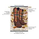 Fall Cowboy Boots Burlap Flag House