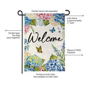 Hydrangea & Butterfly Burlap Flag Garden