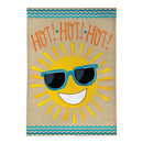 HOT HOT HOT Sunshine Burlap Garden Flag