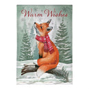 Winter Grove Fox Burlap Flag Garden