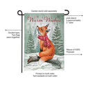 Winter Grove Fox Burlap Flag Garden