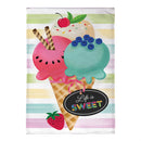Life Is Sweet Burlap Flag House