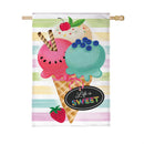 Life Is Sweet Burlap Flag House